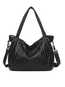 Women's Detachable Strap Tote Bag, Zip Closure, Multi-Pocket Design, Casual Crossbody Bags, Ideal for Daily Casual Outing, Commute & Travel Use