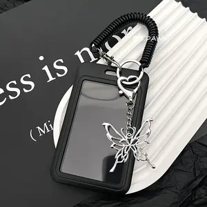 Kpop Photocard Holder Butterfly Pendant, 3 Inch Photocards Case, ID Cards Package Holder, Card Keychain, Idol Photocard Sleeves