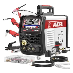 ANDELI Plasma Cutter Welder Combo 6-in-1 Multifunctional 110V/220V Dual Voltage 160A MIG/TIG/Stick 40A Cut LED Display Auto Save Parameters welder machine