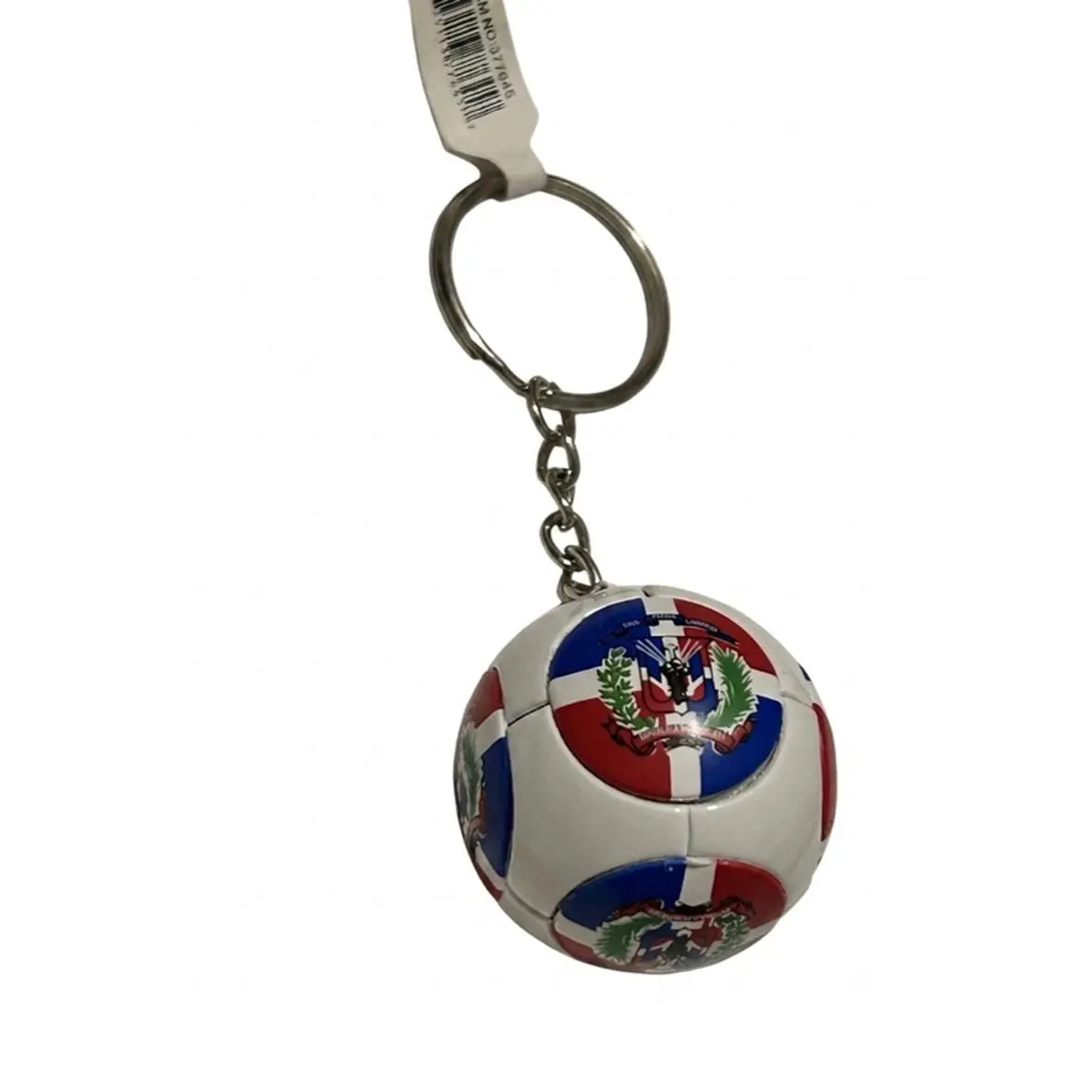 Dominican Republic Flag Soccer Ball Key Ring 3 Inch Long Patriotic Keychain for Fans