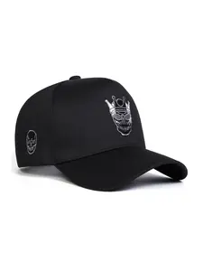 Unisex Skull Crown Embroidered Baseball Cap, Adjustable Outdoor Sun Protection Hat, Casual Woven Fabric for All Seasons