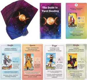 Tarot Cards for Beginners with Guide Book, Classic Tarot Cards with Meanings on Them, Tarot Decks for Tarot Learners Water