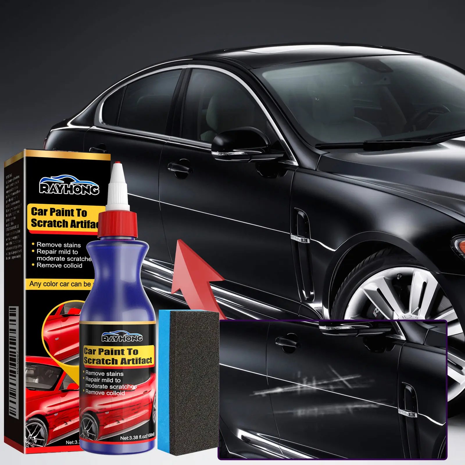 Car Paint Care Liquid Scratch Repair Agent for Car Owners - Easy to Use, Removes Scratches, Cleans Stains, Polishes, Shines, Enhances Appearance, Provides Long-Lasting Protection