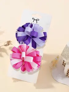 2pcs Ballerina Hair Bows, Candy Color Floral Headbands for Women, High Elasticity Preppy Style Accessories for Beach Hawaiian Vacation Party Daily Wear