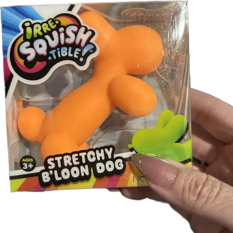 Irresquishable balloon dogs. Green and orange