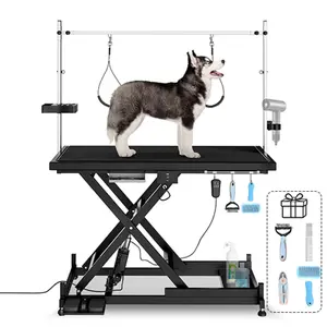 Aobtkel®Update electric pet grooming table, 110V/220V professional groomer recommend super Deluxe electric pet grooming table, height adjust from 8 up to 36inch BLACK COLOR   WL RR#Summervibes