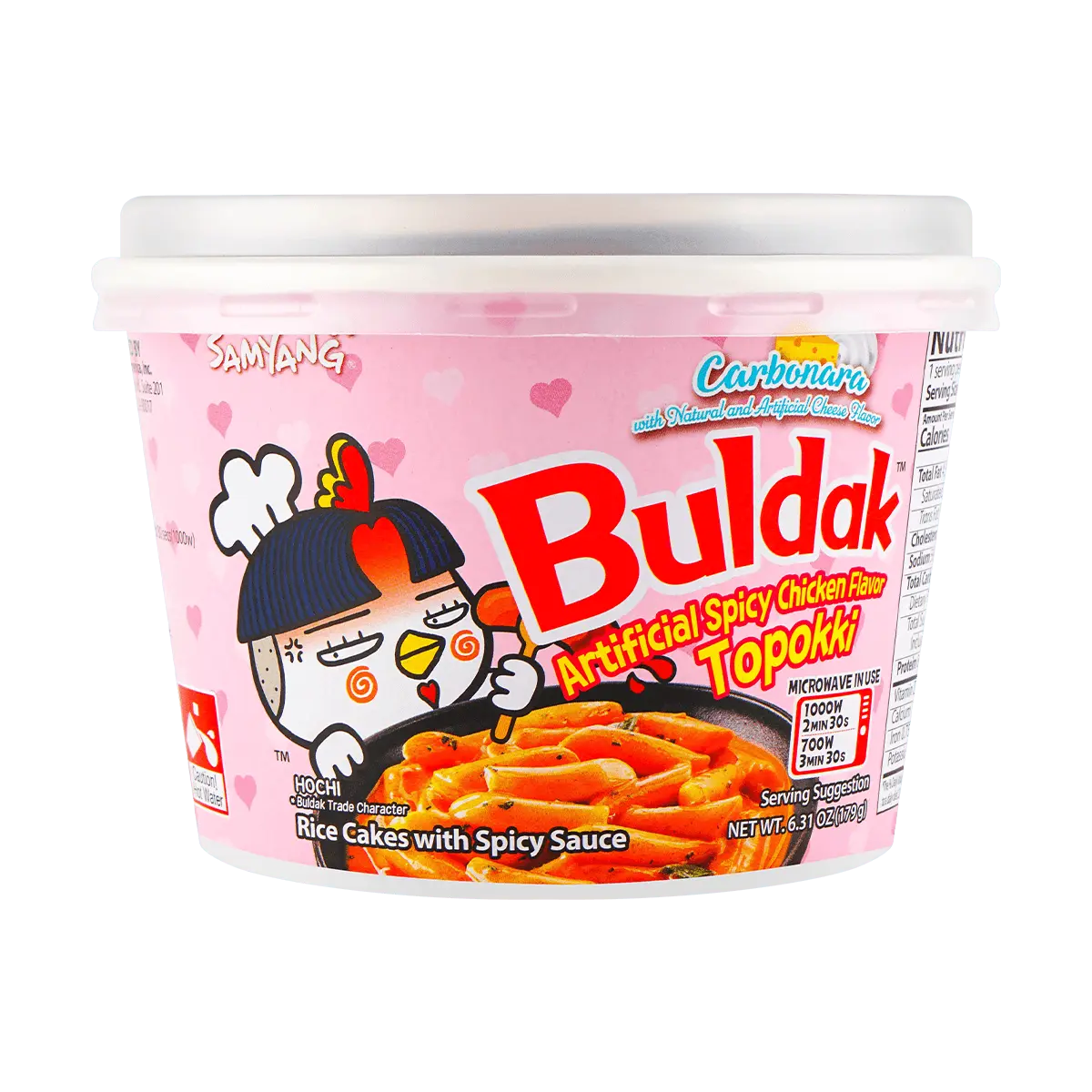 Samyang Cheese Ramen Spicy Stir-Fried Rice Cakes Bowl 179g - Creamy Korean Tteokbokki Instant Noodles