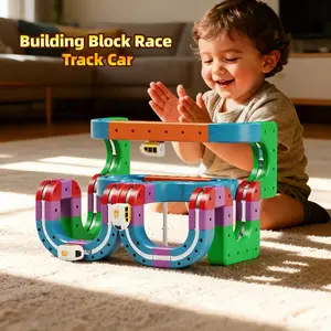 48/90/114Pcs Electric Magnetic Rail Car Toys - DIY Assembled Railway Model Building Blocks, Magnetic Construction Set, Interactive Puzzle Early Education Maze for Kids 3-8, Birthday Gift, Magnetic Monorail Klick Rail Electric Train Set Rail Cube