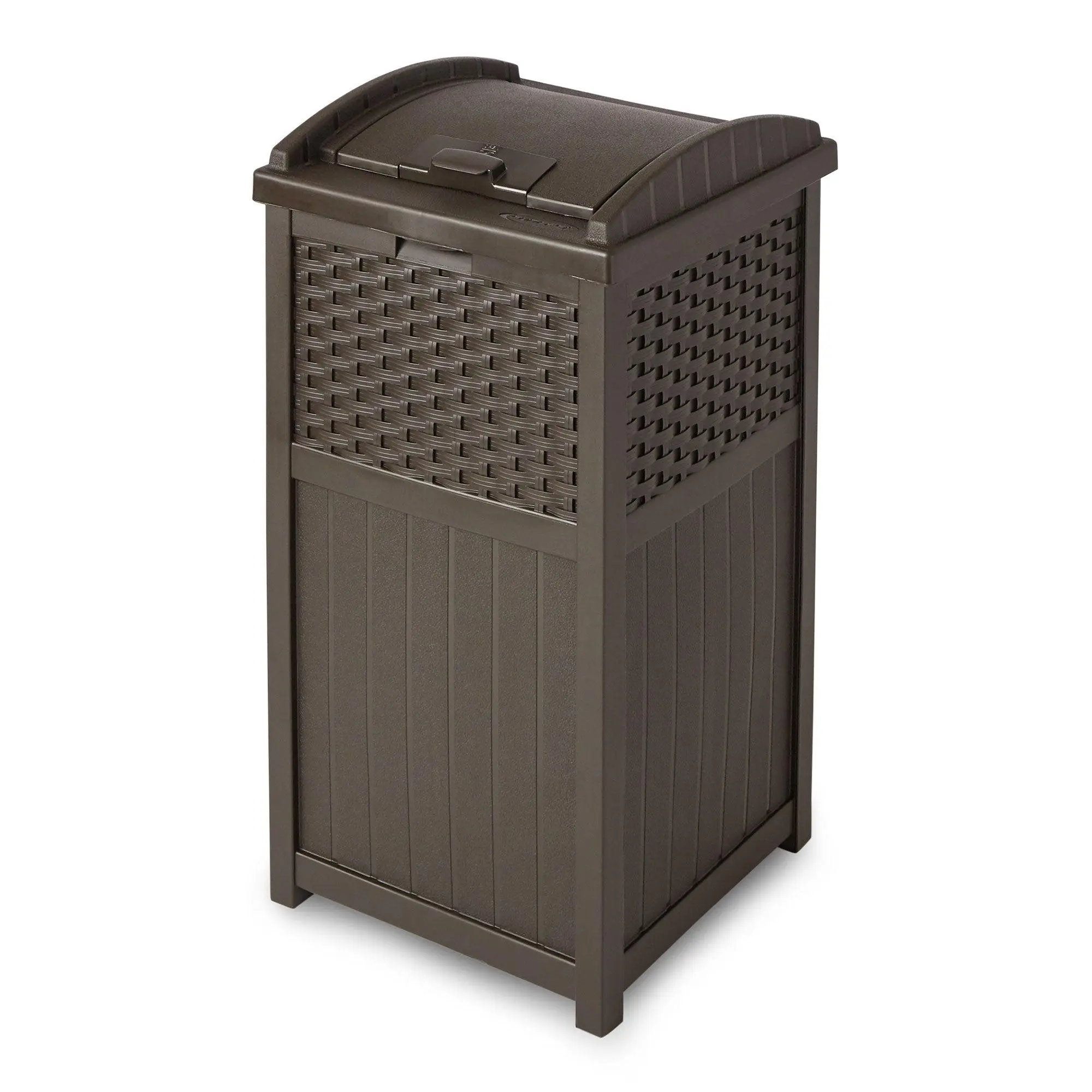 Suncast GHW1732 Trashcan Hideaway Outdoor 33 Gallon Garbage Waste Bin, Brown Suncast GHW1732 Trashcan Hideaway Outdoor 33 Gallon Garbage Waste Bin, Brown
