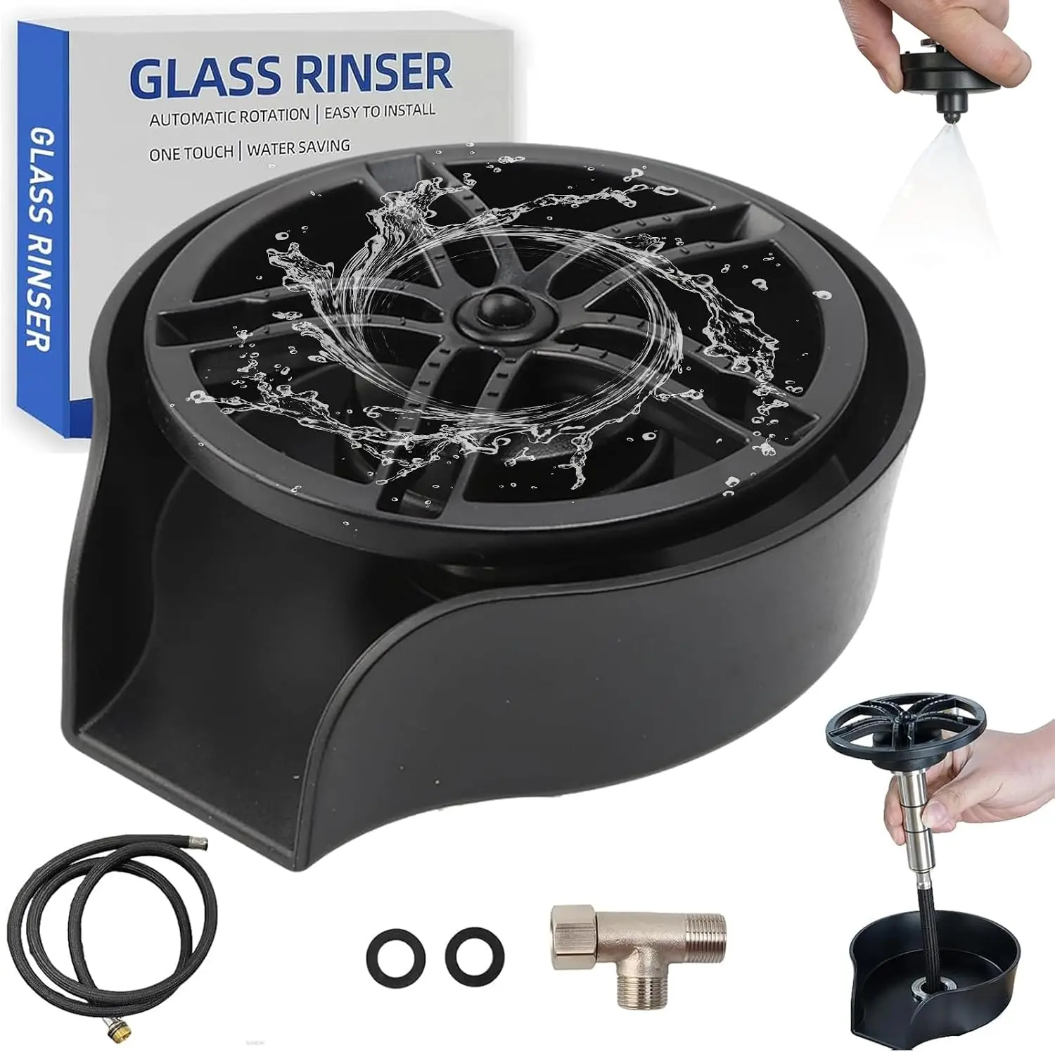 Automatic Glass Rinser for Kitchen Sink High Pressure Cup Washer Cleaner Tool