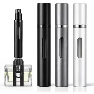 10ml 3pcs Perfume Travel Refillable Bottle, Perfume Atomizer, Bottom-Filling Fragrances Bottle, Mini Cologne Dispenser, Sprayer (Black-Grey-Silver)