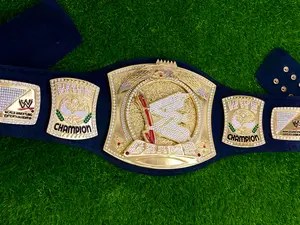 World Heavyweight Wrestling Championship Belt Spinner Replica 4mm Adult Size Brass Alloy Plates 100% Leather Strap Fits Up To 46 Inches
