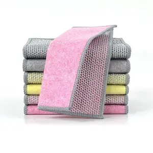 10-Pack Upgraded Silver Fiber Dish Cloths, Two-Layer Strong Cleaning Without Scratches, Ideal for Kitchenware, Sink, Dishes, Stove Tops