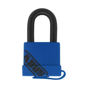 ABUS 70IB/35 Blue Marine Grade Brass Padlock - Plastic Covered, Extreme Weatherproof, Rustproof, 1-59/64 in Width, Optional Keying, Outdoor Locking Protection Device