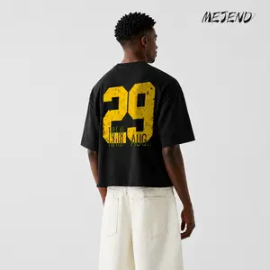 12oz Max Heavyweight Oversized Short Sleeve, 100% Cotton Cropped Tee, Casual Crewneck Tshirt, Mens Graphic Tees, MeJend Boxy tee Black Thin Shortsleeve Fabric