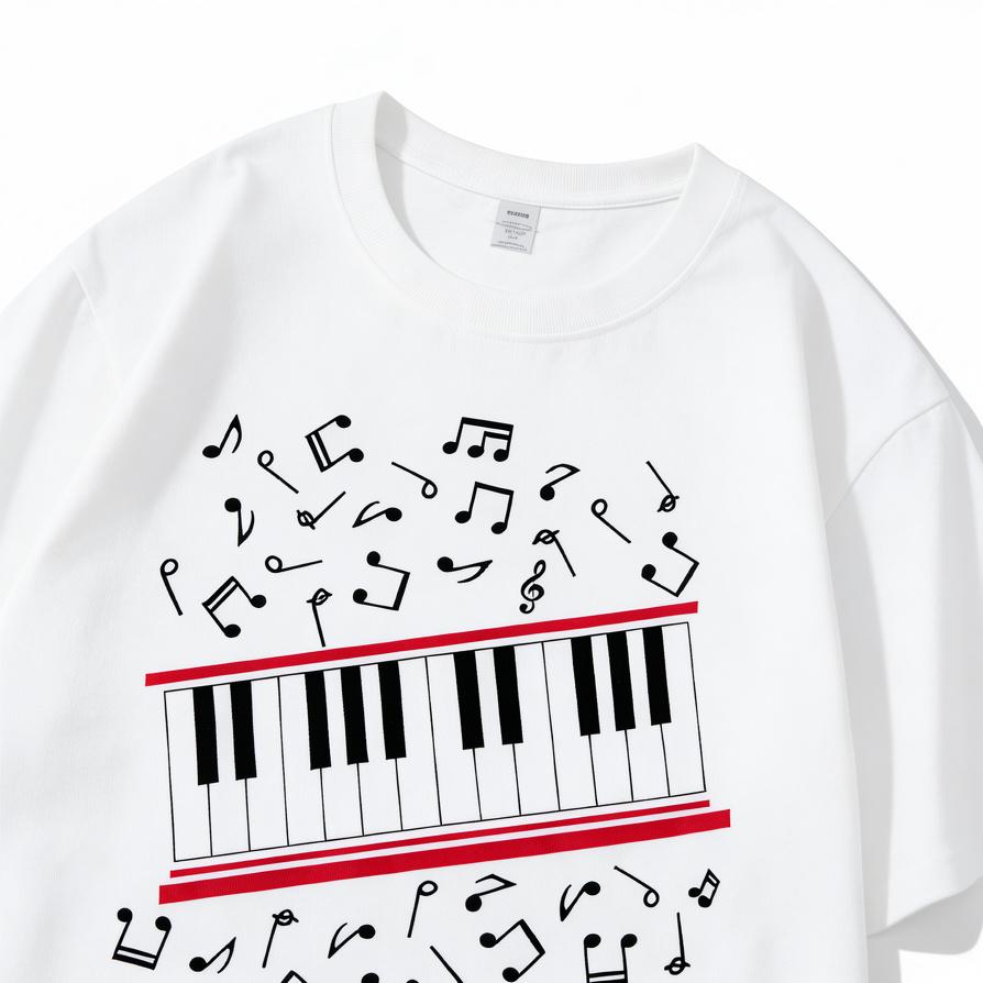 Unisex Michael Jackson Beat It T-Shirt With Piano Keyboard And Music Notes Design