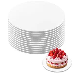 12 PCS Cake Drums, 1/4 Inch Thick Round Cake Boards, White, Professional Quality Cake Cardboards
