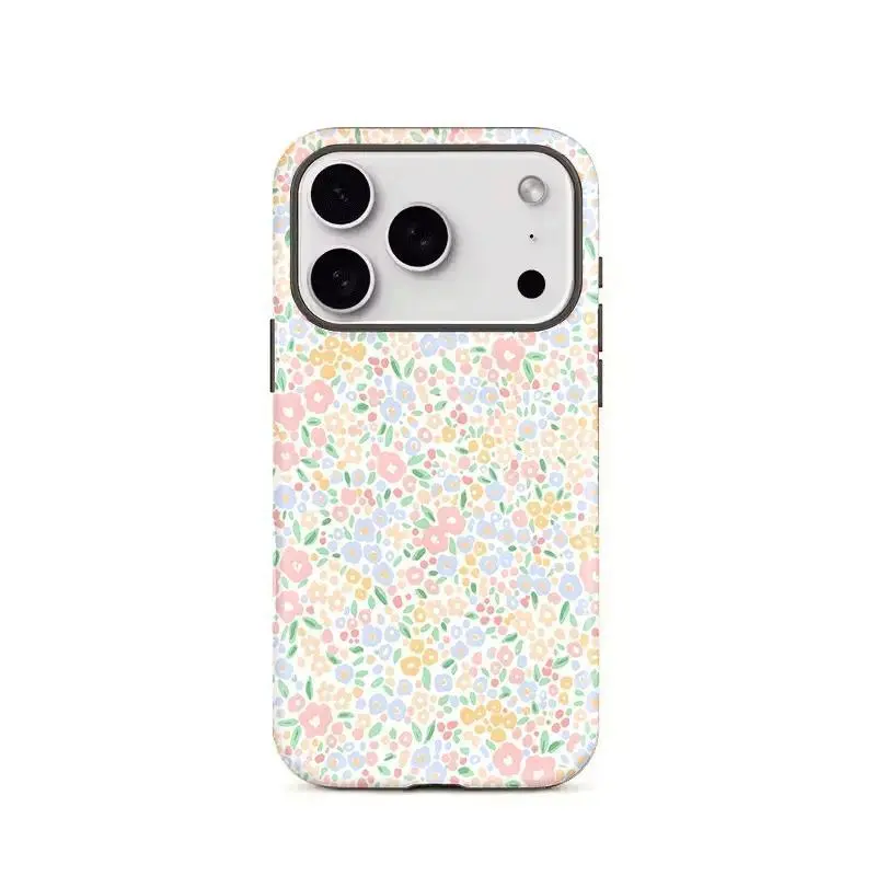 This Spring Floral Pattern Dual-layer Protective Case Is A Durable 2-in-1 Device, simple phone Case Suitable for Iphone 11/12/13/14/15/16/17 Pro Promax Plus Air and Samsung S22/S23/S24/S25 Plus Ultra Fe. It's Also A Stylish Couple's Phone Case.