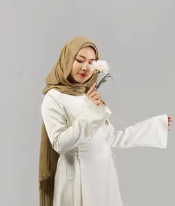 Thailand Hijab - Stone Dust 100% Cotton Soft Breathable One-Tone Hijab for Warm Climates 190cm x 80cm Comfortable Everyday Wear