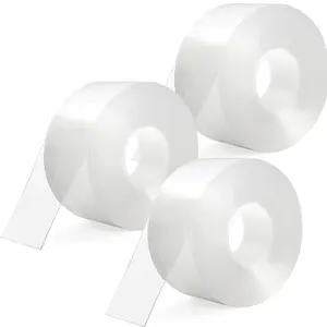 3 Rolls 1.5 Inch Caulk Tape Self Adhesive Toilet Caulking Strip Bathroom Sealing Caulk Strip Peel and Stick Bathtub Caulking Tape, 10.5  Each Roll (Clear)