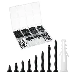 -  Screws Assortment Kit, 400 count, 20 M6 Screw Anchor, Black Phillips Tips, Flat , M3, Assorted Set