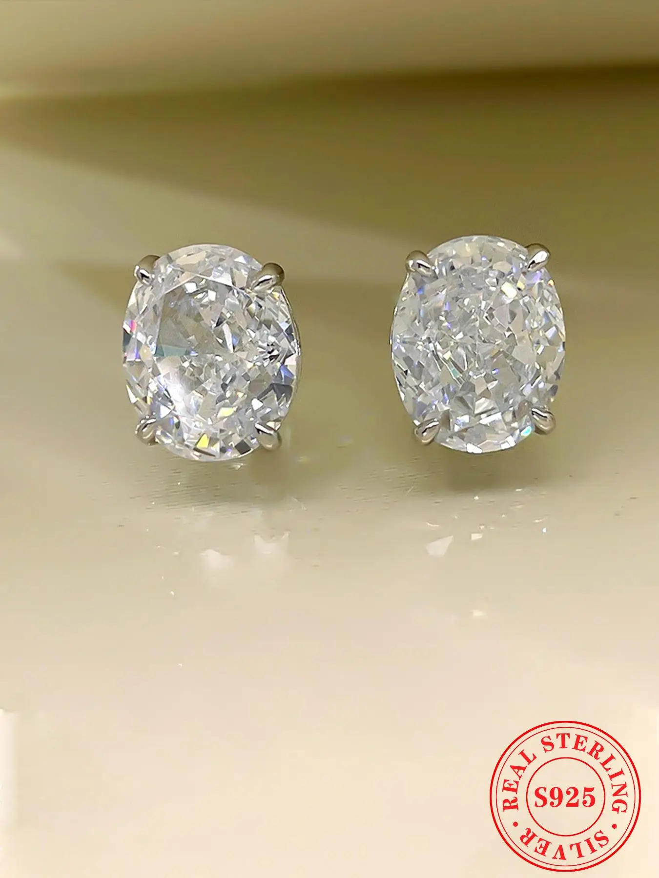 S925 Sterling Silver Elegant Artificial Zircon Decorated Stud Earrings, Fashion Jewelry for Party, Daily Clothing Decor, Trendy All-match & Exquisite