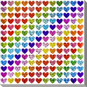 2500 count Heart Stickers 0.6 Inch Glitter Colored Stickers for ' Rewards Classroom Self Adhesive Small Sticker for Envelope Seal Birthday Wedding Teachers   Scrapbooking