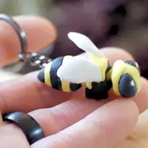 3D Printed Flexi Mini Bumble Bee – Keychain, Magnet, or Standalone Bee | Articulated Fidget Toy | Cute Gift for Bee Lovers