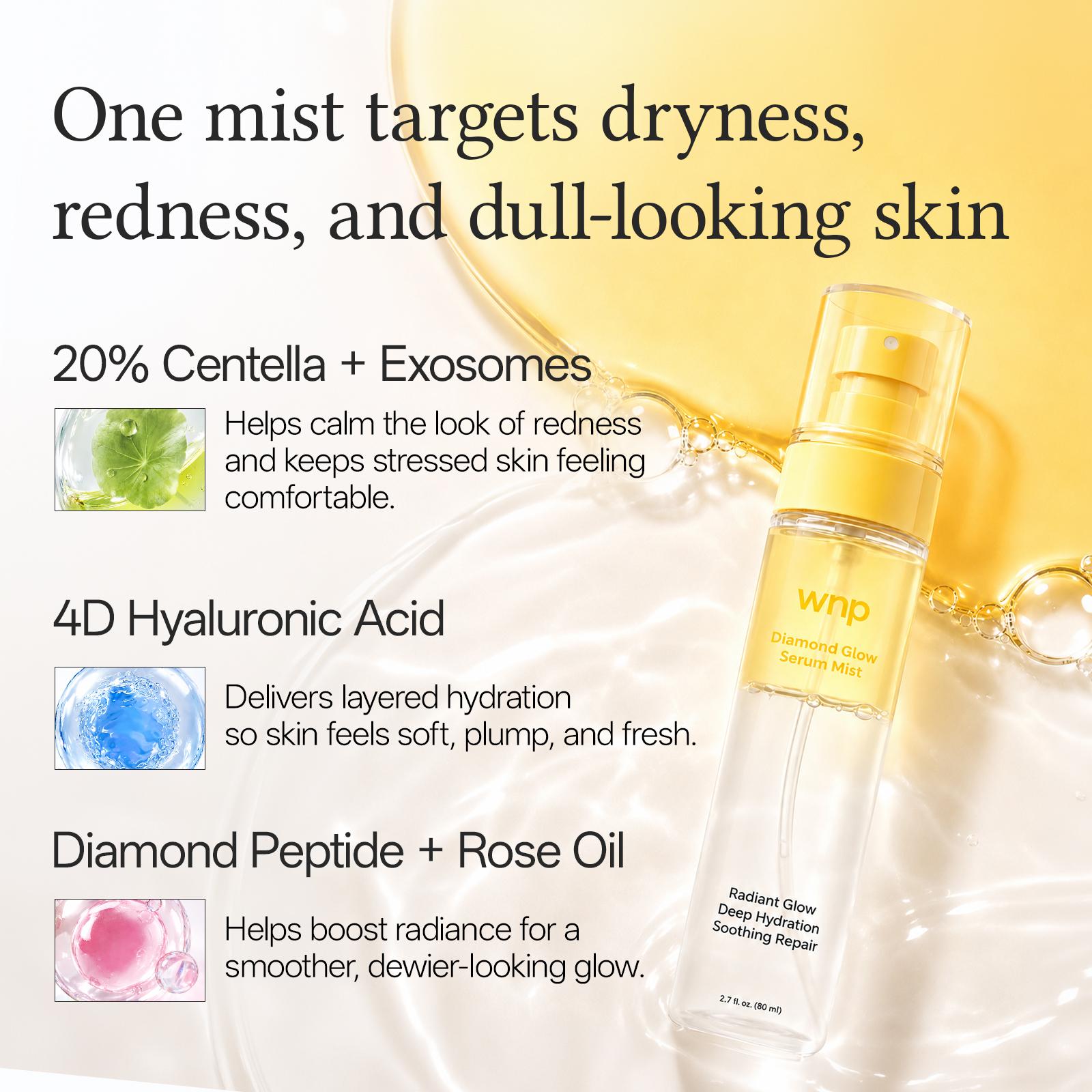 [WNP Official] Plump Pro Glow Set | 8D Hyaluronic Acid Plump Serum + Diamond Glow Serum Mist | Plumping, Hydrating & Dewy Skin