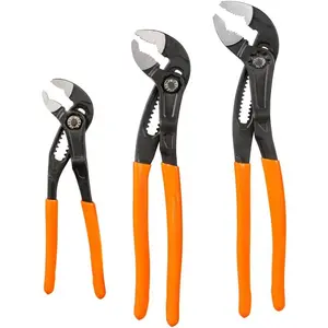 Valentine's Day Gifts for Men Dad Husband Professional 3 Piece Quick Adjust Pliers Set 7 10 12 Inch V Jaw Adjustable Wrench Kit with Hardened Teeth Maximum Grip Torque for Home Garage Plumbing Repair Automotive DIY