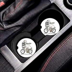 Funny Goose Car Coaster Set, Dilly Dally Cup Holder Coasters, Ceramic Car Drink Coasters, Cute Gift for Women Driver