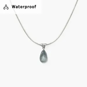 en route Waterdrop Necklace in Marine Blue, Waterproof Ocean-inspired Design, Lightweight Durable Daily Necklace for Casual or Layered Looks #SpringStatements