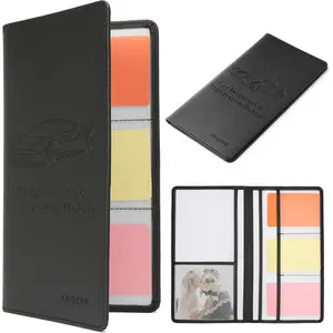 Car Registration and Insurance Holder Glove Box Folder-Premium PU Leather Car Document Wallet Driver's License, Cards and Other Essentials (Black)