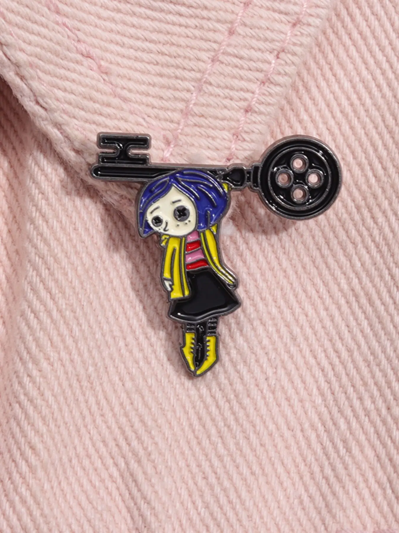Coraline & the Secret Door Horror Fantasy Animated Movie Enamel Pin, Cartoon Anime Character Alloy Brooch, Lapel Backpack Badge, Fashion Jewelry Accessories, Gift for Friends, Enamel Lapel Pins