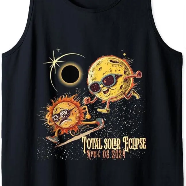 Total Solar Eclipse 8-4-2024 Sun Flees Moon Eclipse Chase Tank Top