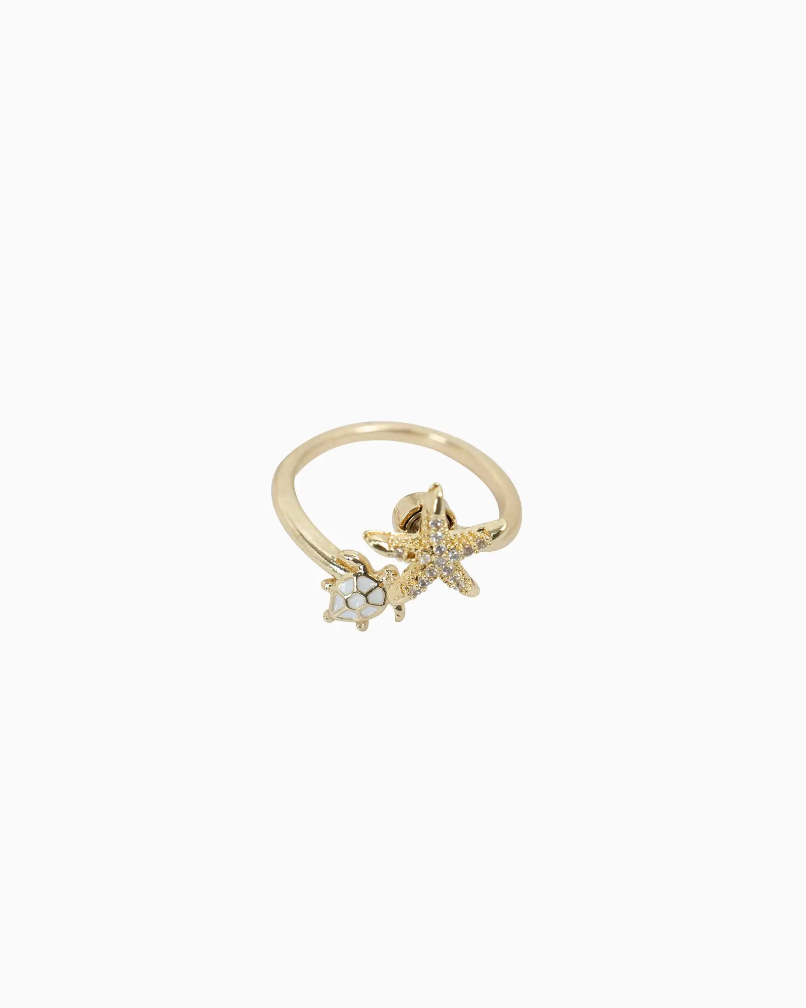 Anti Anxiety Spinner Sparkling Sea Fidget Open Ring