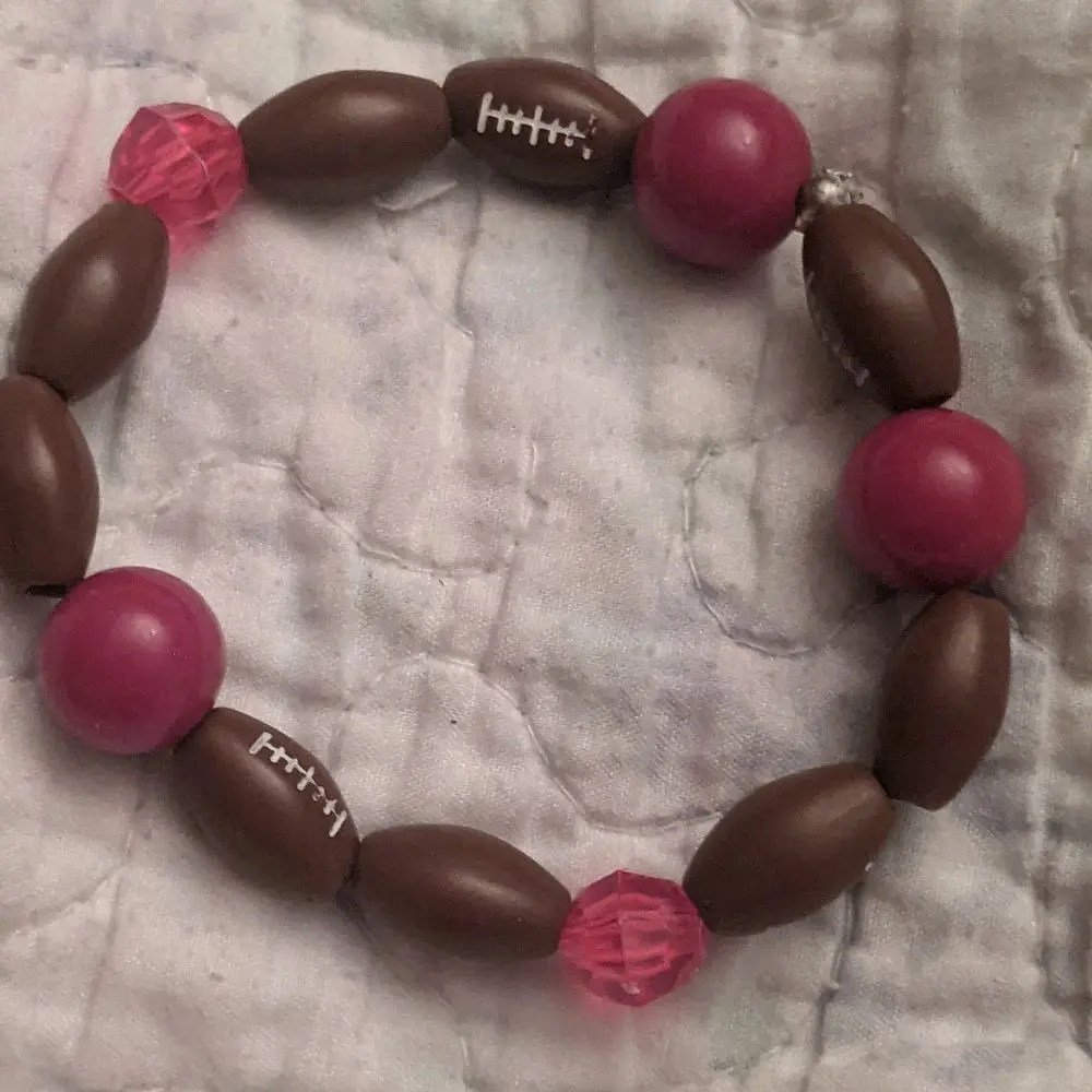 plastic football beaded bracelet