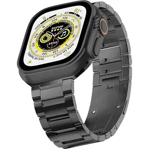 LDFAS Apple Watch Ultra 2 Band 49mm, Series 10 46mm Titanium Metal[Super Scratch Resistant] Men Watch Strap Compatible for Apple Watch 9/8 45mm Band