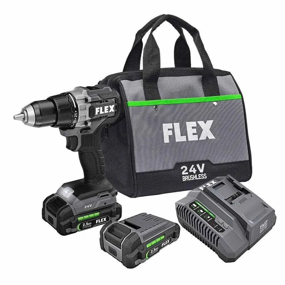 Flex FX1151-2A 24V 1/2" 2 Speed Drill Driver Kit