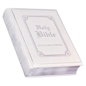KJV Holy Bible, Classically Illustrated Heirloom Family Bible, Faux Leather Hardcover - Ribbon Markers, King James Version, White/Silver (KJV Family Editions)