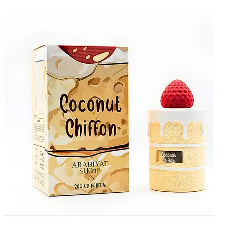 Arabiyat Sugar Coconut Chiffon Non-Toxic Gourmand Arabian Unisex Eau De Parfum - 3.4 Fl Oz Tropical Bottle, Creamy Vanilla, Jasmine, Toasted Coconut Fragrance, Contains Neither Harmful Substances, Daily Elegance