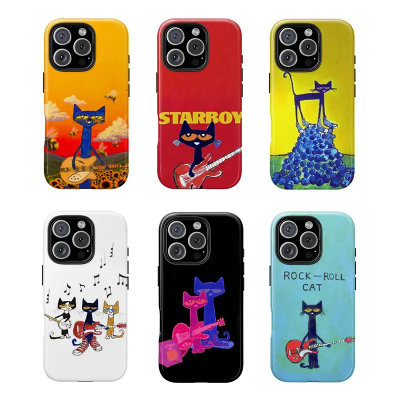 Y-Retro Essential Pete the Cat Phone Case,Having good protective properties,for iPhone 16 15 14 13 12 11 17Pro Max,for Samsung S25 S24 S23 S22 Ultra,Protective Cover,give her/him a gift for Christmas and Thanksgiving