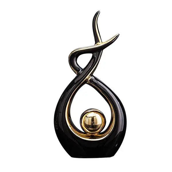 Modern Home Decor Abstract Art Ceramic Statue Table Decorations | Modern Aesthetic Ornament, Decorative Accent for Dining Room Living Room Office Centerpiece