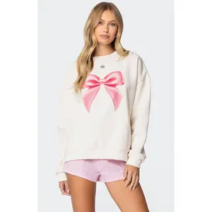 Edikted Women's Bow Brat Printed Sweatshirt