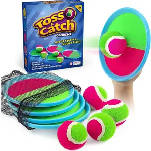 Toss & Catch Game Set - Outdoor Toys for Kids Yard Beach Games - Upgraded Version with 6 Balls & 4 Frisbees - Perfect for Ages 3-10 Boys Girls - America Brand