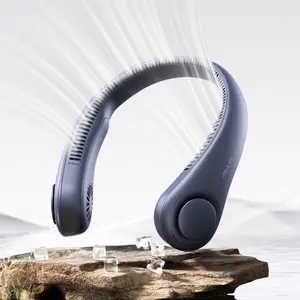 JISULIFE Portable Neck Fan, Hands Free Bladeless Fan, 3 Speeds, 4000 mAh Battery Operated Wearable Personal Fan, Twistable, Rechargeable, Gift for Women Men-White