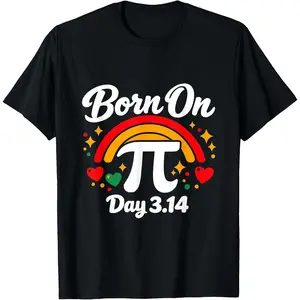 Women's 100% Cotton Short-Sleeve Casual T-Shirt - Unisex Garment for Math Students, Pi Day 3/14 Birthday Nerds, Breathable Fabric, Tropical-Inspired Design