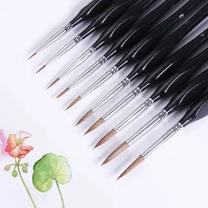 11pcs Precision Paint Brush Set for Fine Detail - Durable Miniature Brushes with Micro Tips for Warhammer 40K, Model & Art Paint