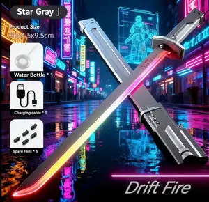 2026 new interstellar spark lightsaber fighting blade colorful flow cool light children's spray toy sonic boom war axe horse running light laser sword luminous toy knife boy