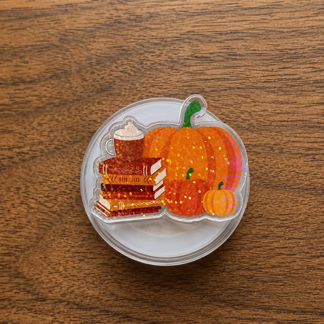 Fall Pumpkin Book Stack MagSafe Phone Grip, Kindle Grip, Cozy Autumn Coffee & Books Phone Holder Stand, Cute Pumpkin Spice Reader Gift, Book Lover Kindle Accessory